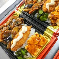 ナス味噌と天津丼のコラボ弁当|景子さん