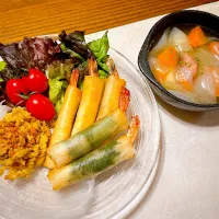 🍴えび春巻き🍴カレーマカロニサラダ🍴ポトフ|Mさん