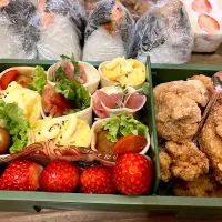 部活弁当　一口トルティーヤ＆唐揚げ弁|あおあおさん