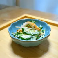 水菜と鱧ちくわの塩昆布和え🌿