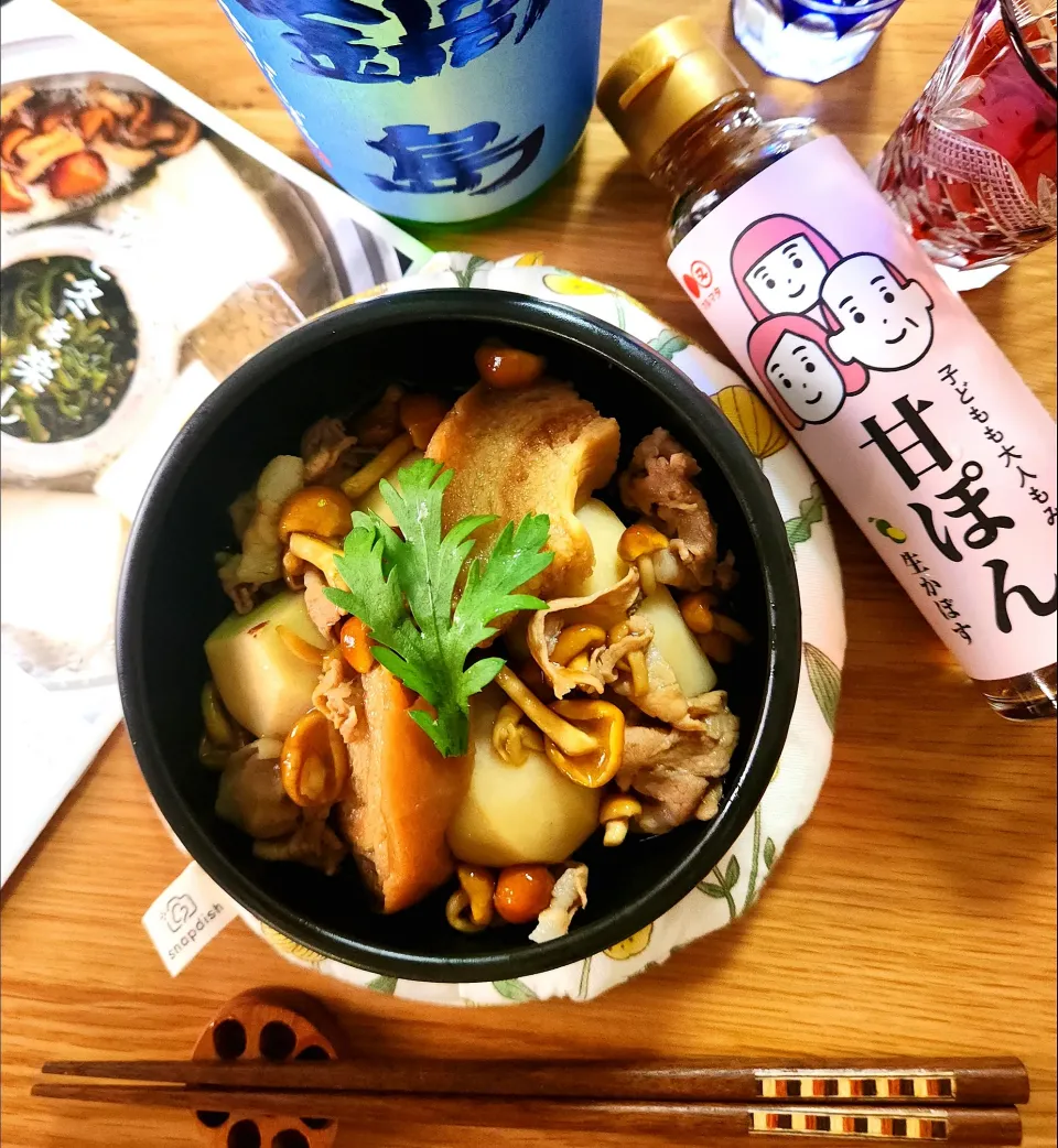 甘ぽんで里芋と車麩の煮物|ナオミさん