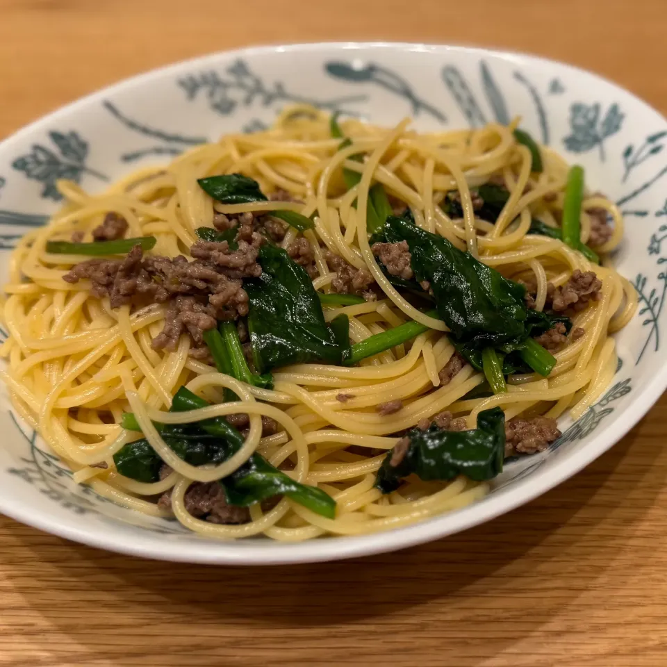 ひき肉と小松菜のパスタ|yuuukaさん