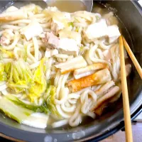 うどんすき鍋を作りました。|マースさん