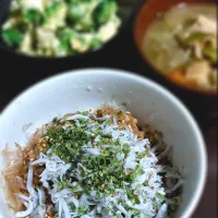 しらす納豆丼|きつねさん