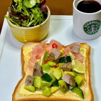 自家製カツオ油漬けのポキトースト|ichiさん