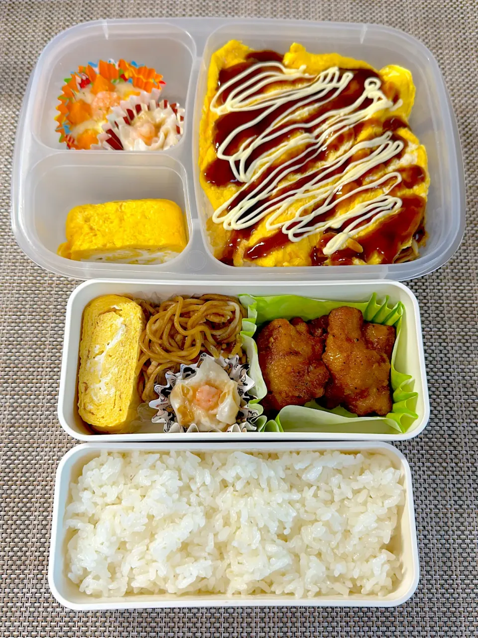オムそば弁当。旦那さん、娘弁当。|ゆーこ。さん