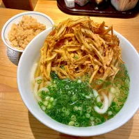 おっきなごぼう天うどん＋かしわ飯|T. Wonderさん