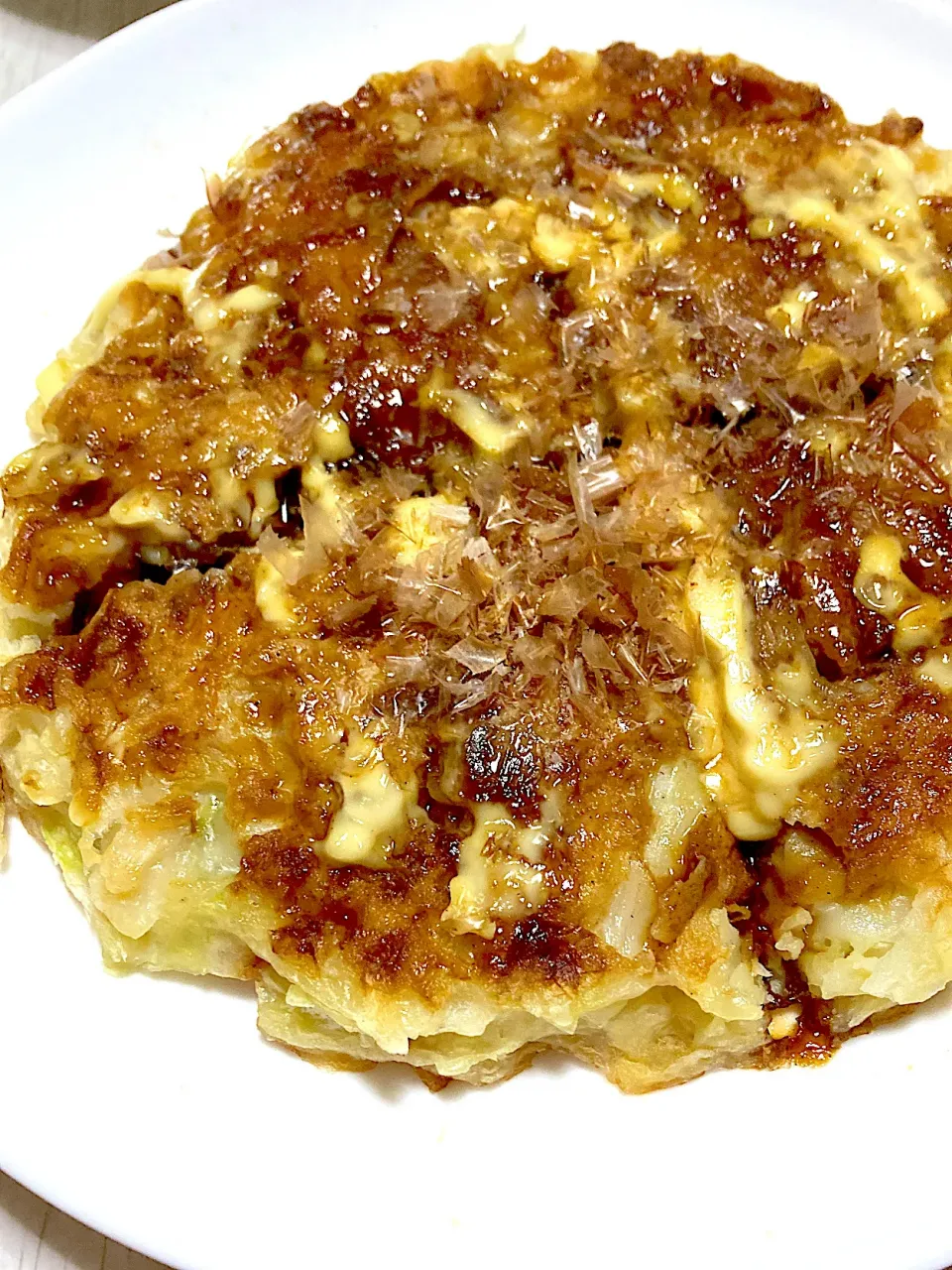 豚コマのザク切りキャベツのお好み焼き、ミニサラダ、大根おでん|Ayaさん
