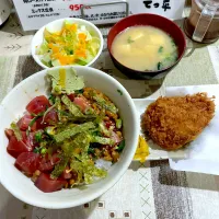 納豆鉄火丼 ヒレカツ1枚セット|T. Wonderさん