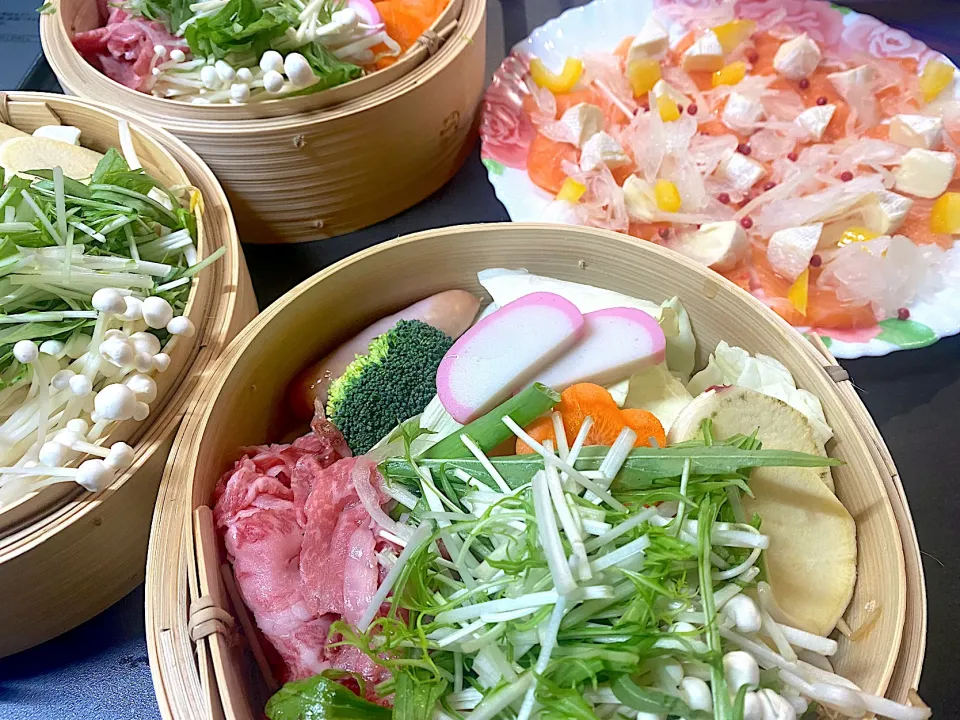 セイロで蒸し野菜、肉|💟しゅる姫さん