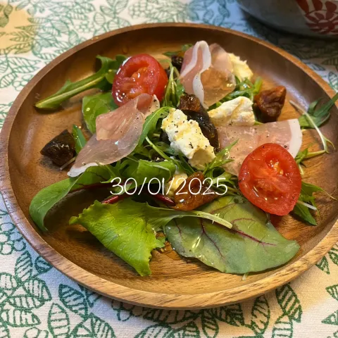 「ベビーリーフ」を使ってみたSnapdishの料理・レシピ写真:干し柿クリチ生ハムと