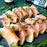 【食卓を紡ぐおたより便】ラ・フランスと生ハムのカルパッチョ|まなまな♡さん