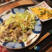 肉野菜炒め　ニラ玉|くろさん