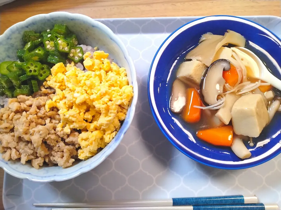 五目あんかけ　三色丼|さゆさん