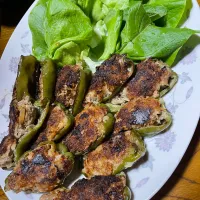 ピーマンの肉詰め‼️😝|たろへいさん