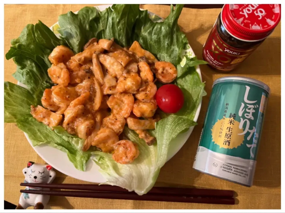 XO醬の贅沢エビマヨ🦐＆エリンギで賞|ワイントンさん
