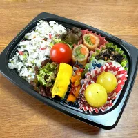 いんげんと人参の豚肉甘辛煮弁当|みもざさん