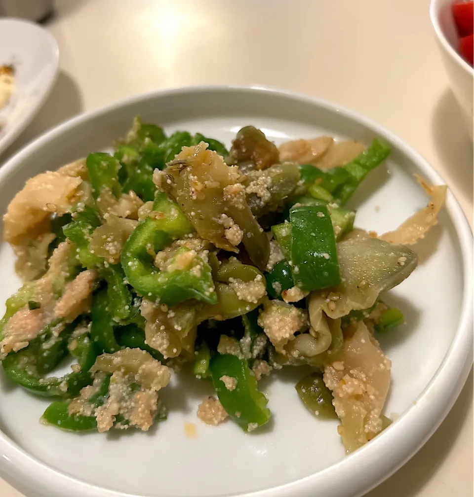 ピーマンと搾菜のたらこ和え|Tommyさん