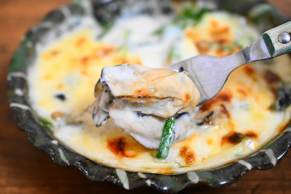 松尾シェフの牡蠣とほうれん草のグラタン|鯉太郎さん