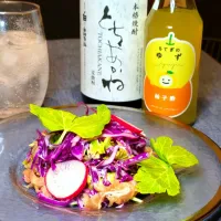 栃木の柚子酢で作ったドレッシングと熊本の野菜のサラダ| オハナシマンさん