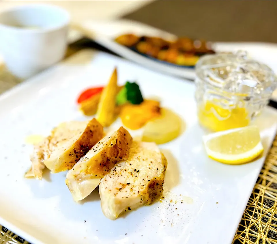 鶏胸グリルのレモンバターソースの献立|M⭐︎さん