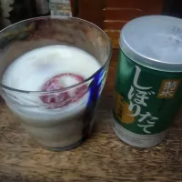 菊水しぼりたて純米生原酒のはちみつヨーグルトカクテル🍸️