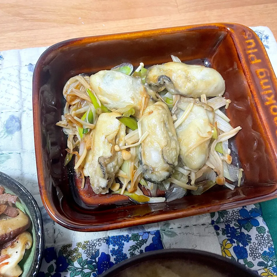 牡蠣とネギのバター醤油|ゆさんさん