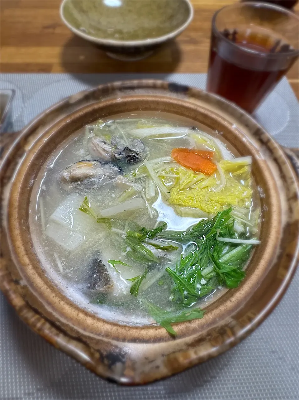 豆乳鍋（牡蠣とタラ）|morimi32さん
