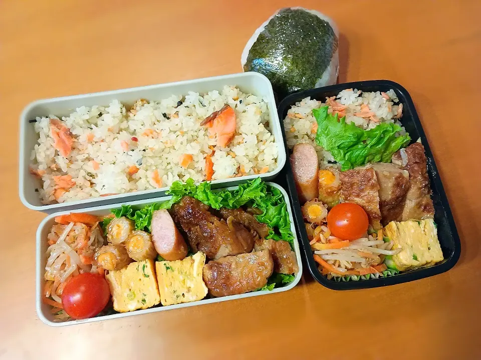 次男・私弁当&おにぎり|tamagomagomagoさん