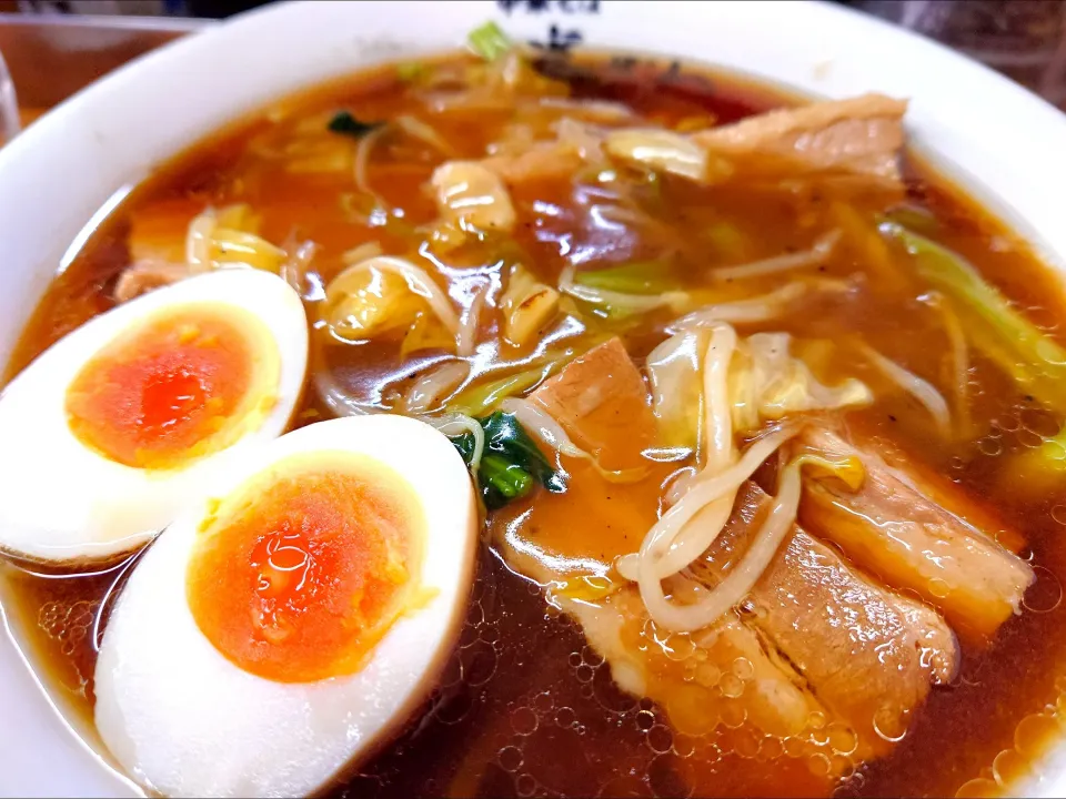 【毎週水曜日は中華鍋調理麺
の日】
【食べログ TOP 5000】
中華そば 半ざわ 
豚角煮ラーメン (1,100円) 
＋味玉 (覆麺智/花木共通の
メンバーカード提示で無料) 
＠西巣鴨2分 
(JR板橋駅から徒歩13分) 
25035
〈醤19塩5噌󠄀4タ2昆2出1F2冷0〉|大脇さん