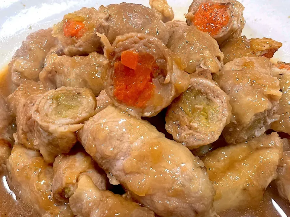 豚肉の人参巻き，長ネギ巻き|はるさん