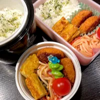 チキンカツとタラコパスタ弁当| 雑草シェリーさん