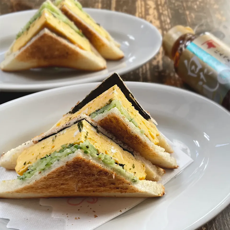 喫茶アマゾンの和風トーストを再現してみた ‘Japanese style toast sandwich’|七海さん