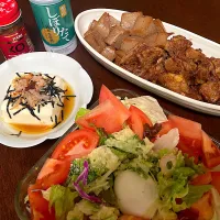 豚バラ軟骨煮とポテサラの晩ごはん|Chiharuさん