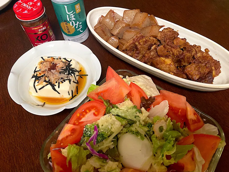 豚バラ軟骨煮とポテサラの晩ごはん|Chiharuさん