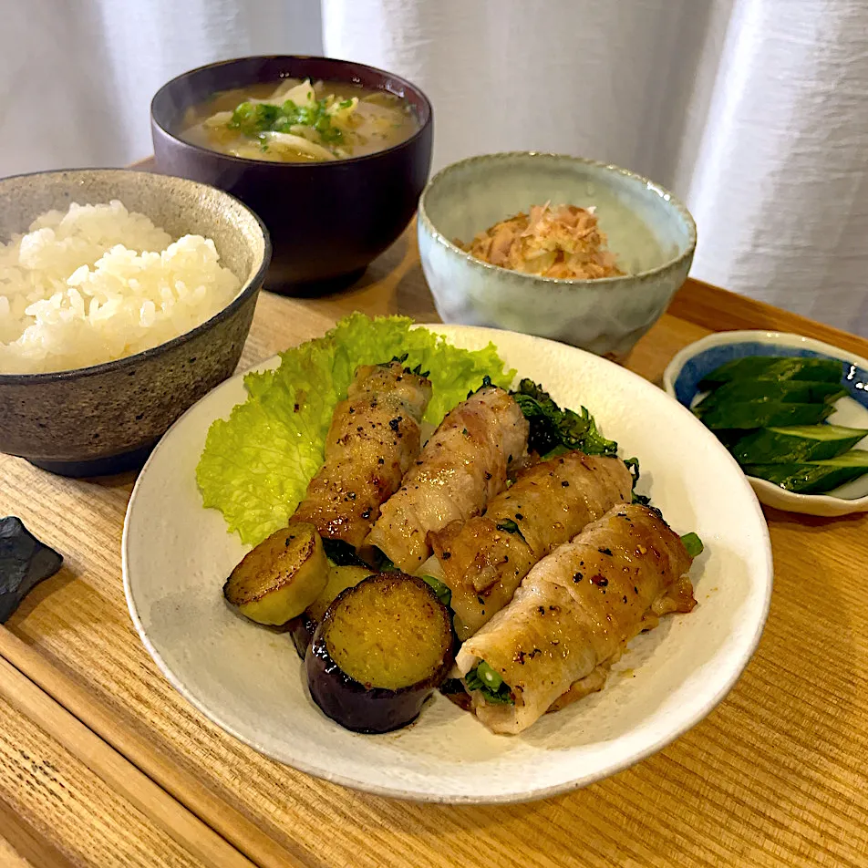 春菊の豚バラ巻き定食|pontalさん