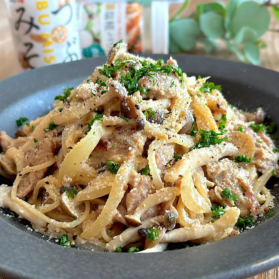 つぶみそチーズクリームパスタ|みずほさん