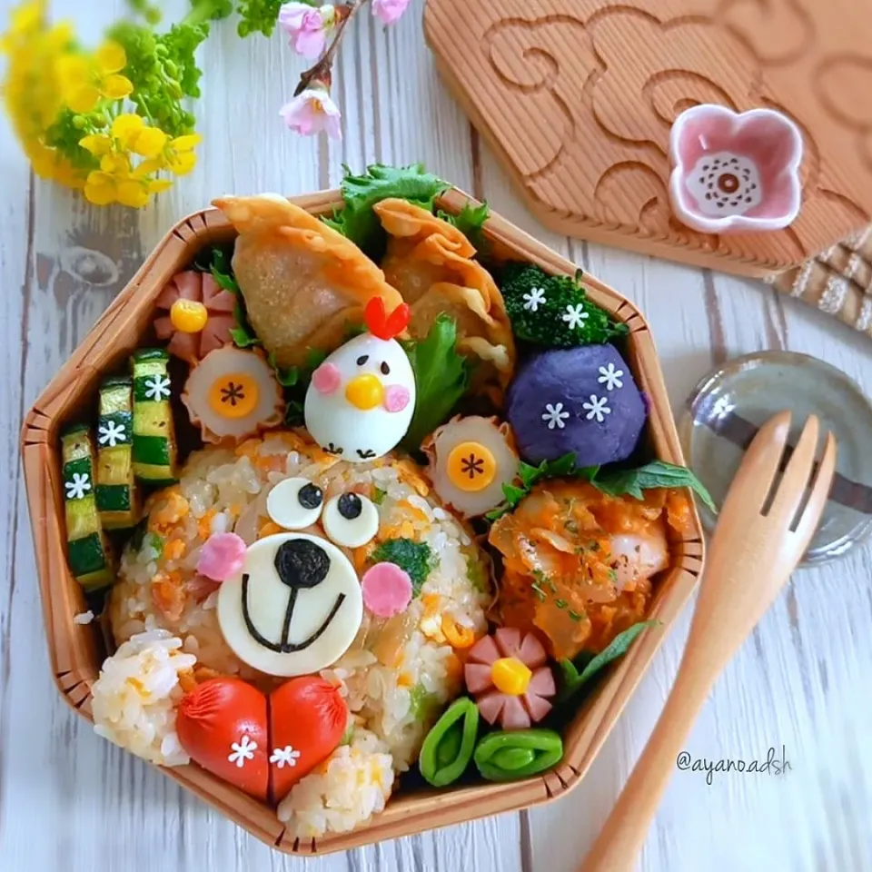 ❤️🐻くまさん炒飯弁当🐻❤️|ayano.adshさん