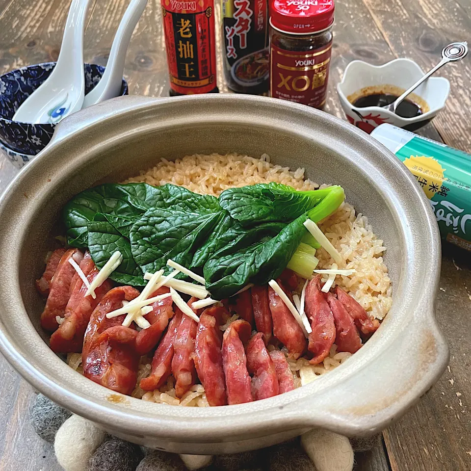 香腸煲仔飯×菊水しぼりたて  （香腸その3・最終形態）|七海さん