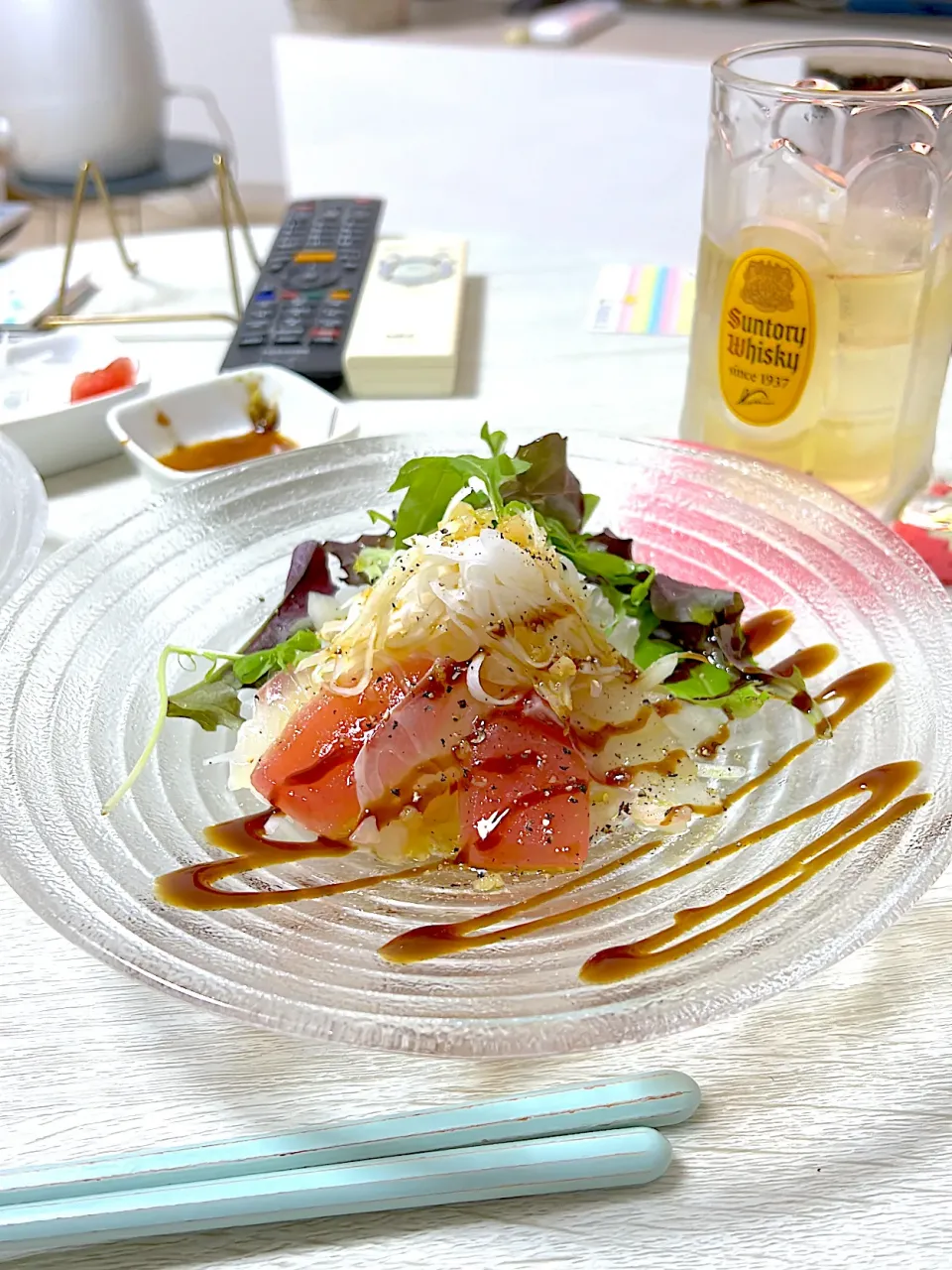 新玉と鯛マグロの鮮度抜群ｶﾙﾊﾟｯﾁｮ|#マナデラさん