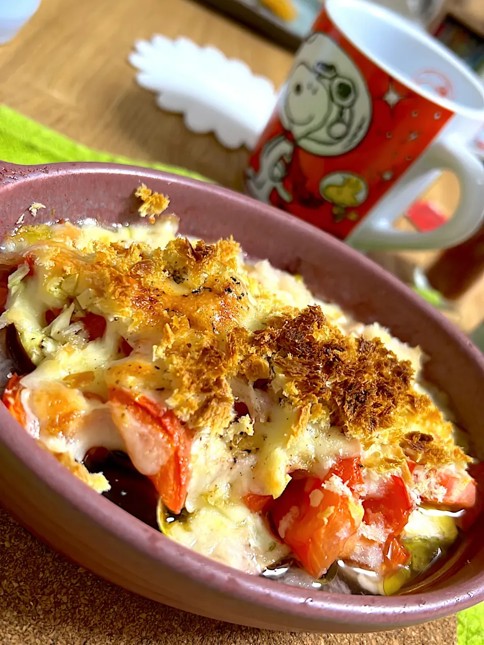 🍆ナスビとトマト🍅の酢味噌グラタン|#マナデラさん