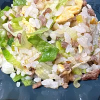 ミンチとレタスチャーハン|海山つぶさん