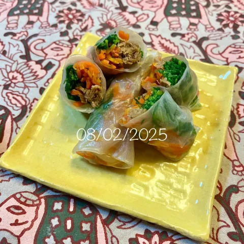 「おかひじき」を使ってみたSnapdishの料理・レシピ写真:おかひじきの生春巻き