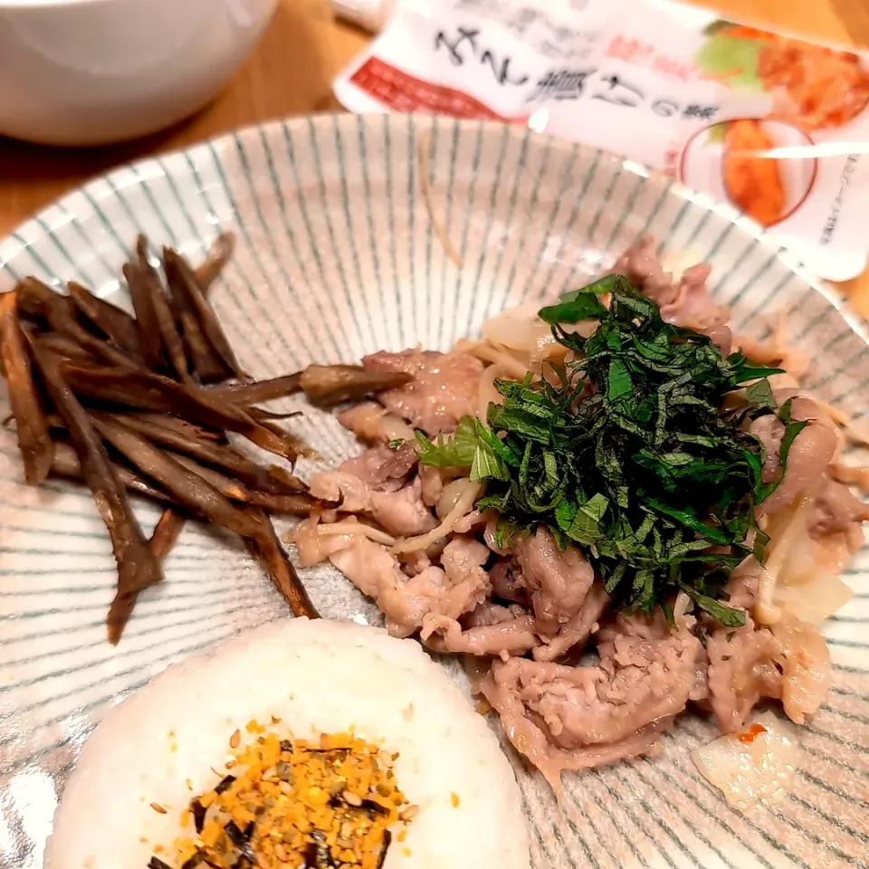 簡単みそ漬けの素で豚肉炒め/きんぴらゴボー|チョコさん