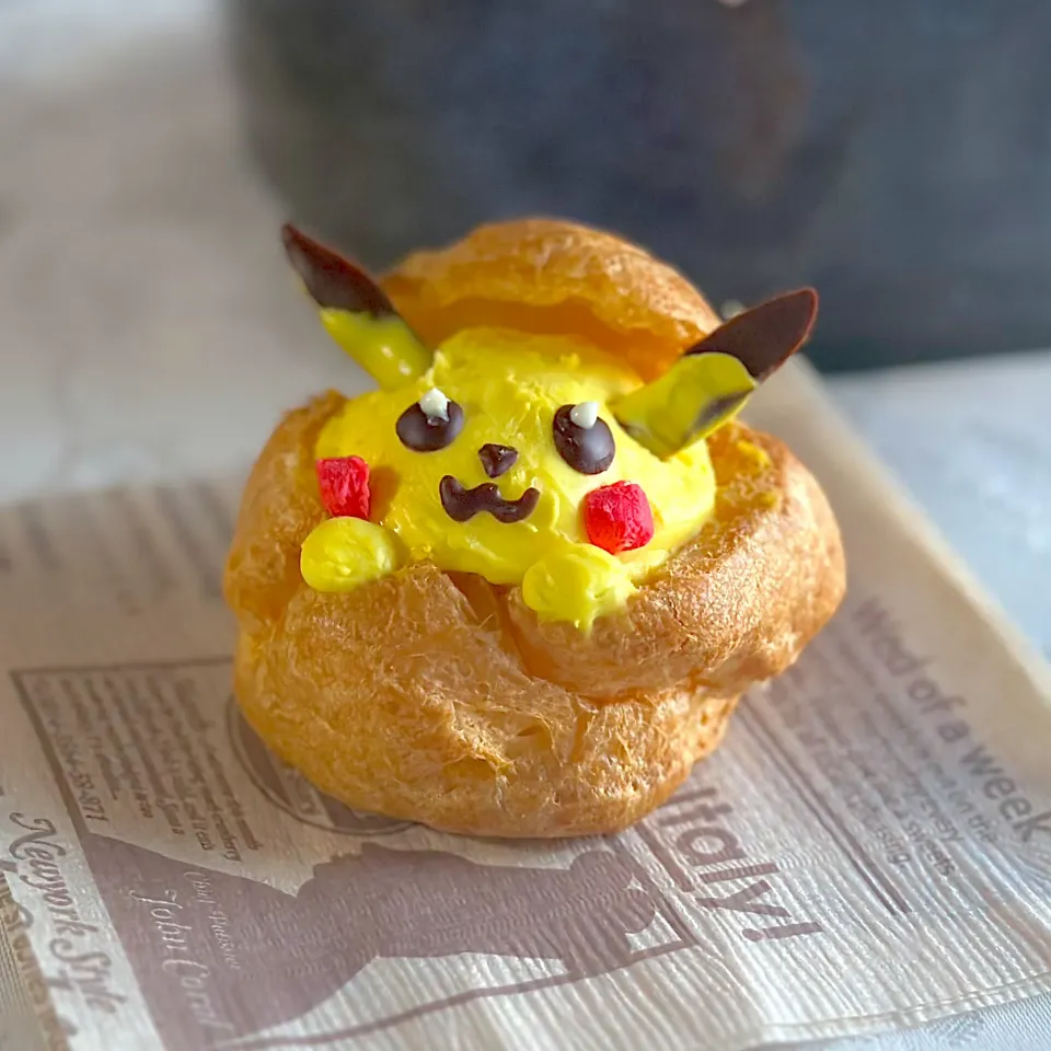 ピカチュウシュークリーム甥っ子作|くまちゃんさん