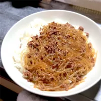 今夜はご飯が進む、黄金春雨飯を頂きました😋👍🎵|ギムレットさん