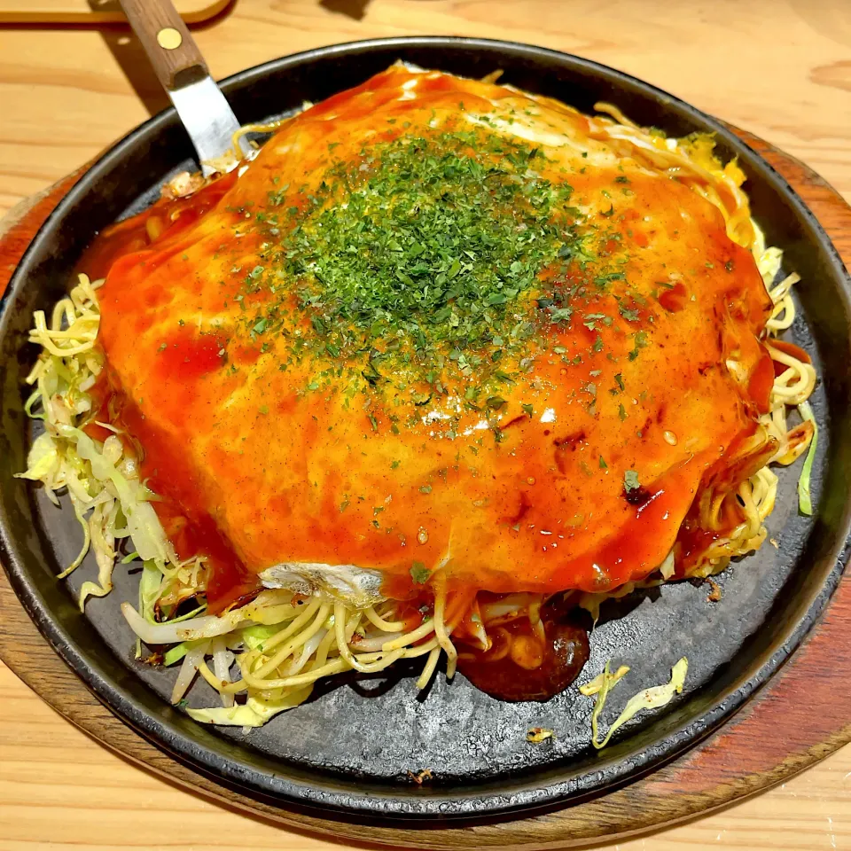 お好み焼 イカ天肉玉そば入り|T. Wonderさん