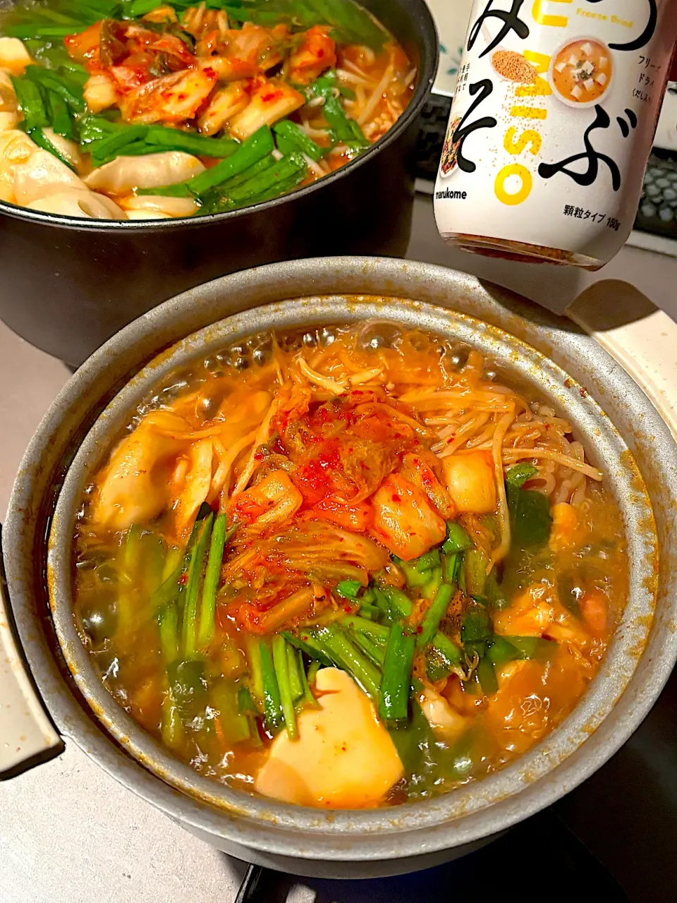 キムチ鍋　つぶみそでチゲ鍋風🍲|Miki (^_−)−☆さん