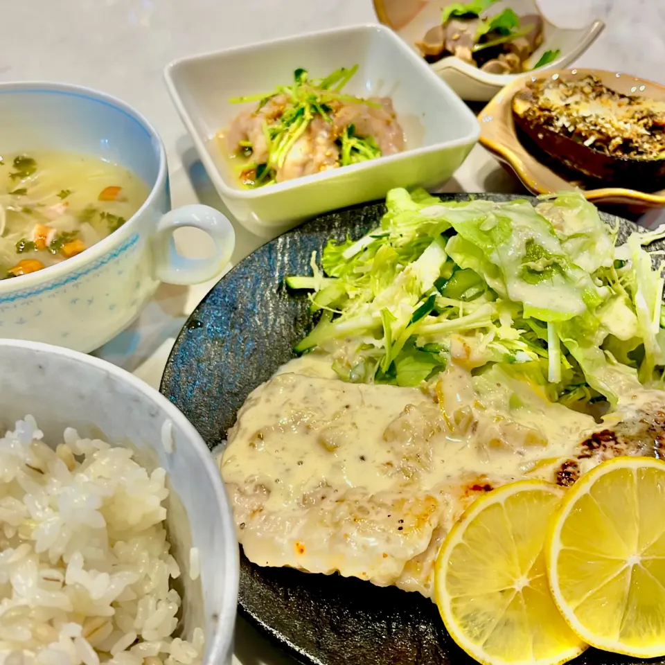 鶏胸肉の塩レモンクリームステーキ。他。|ぎんさん