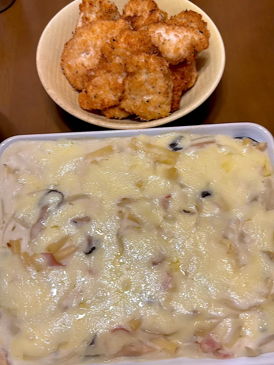 グラタンと鶏むね肉の揚げ焼き|masaさん